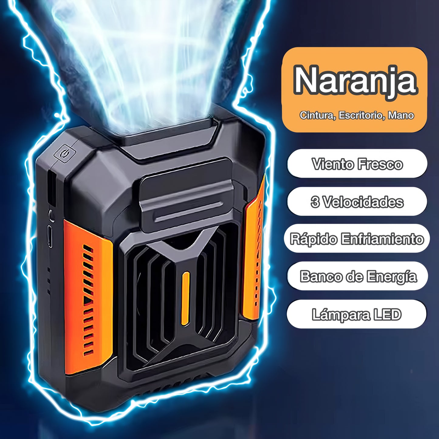 🌬️ Ventilador de Cintura Portátil 2 en 1 + Power Bank 🔌