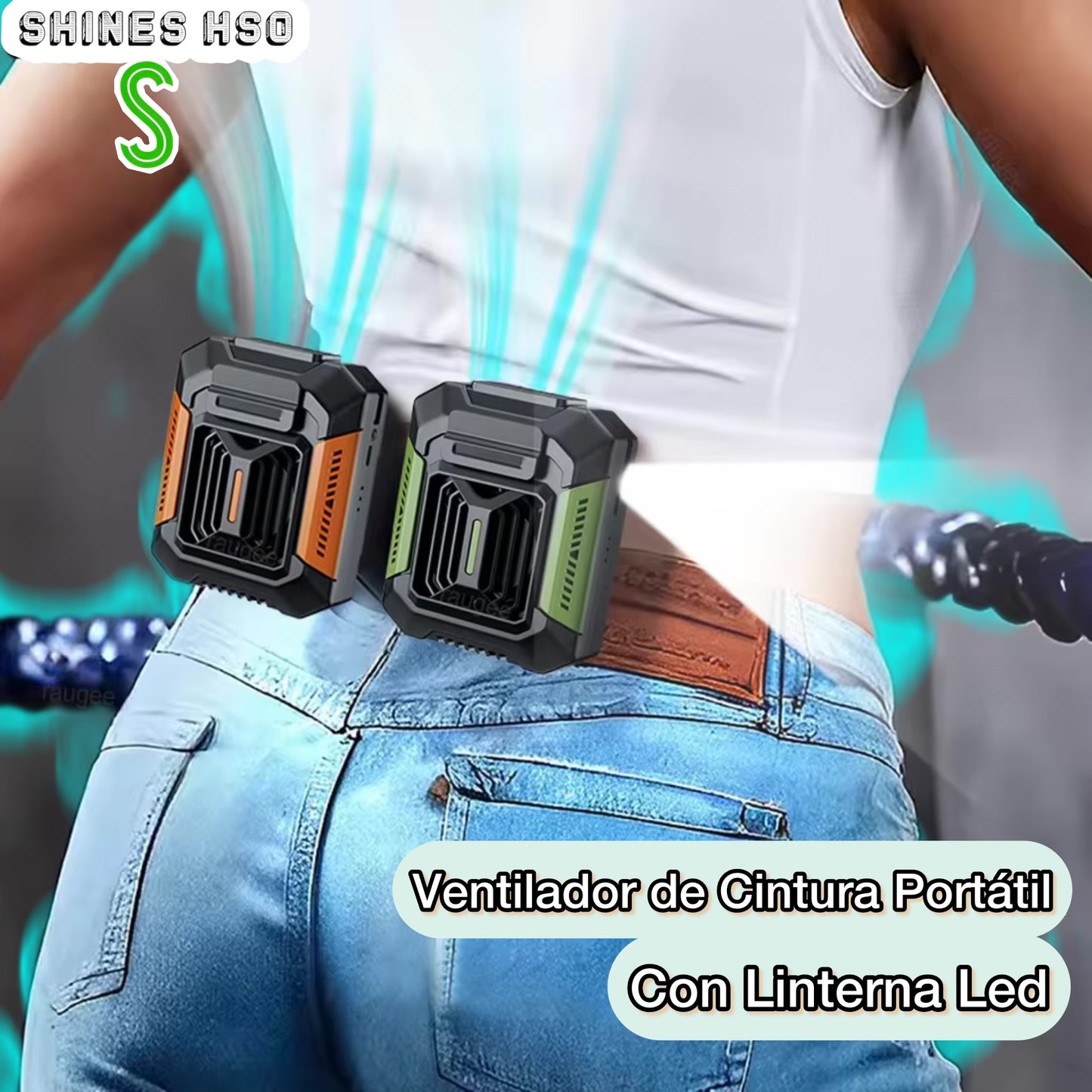 🌬️ Ventilador de Cintura Portátil 2 en 1 + Power Bank 🔌