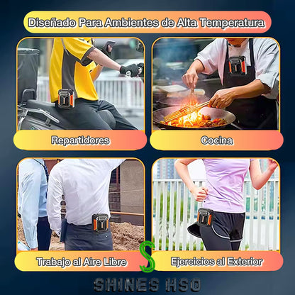🌬️ Ventilador de Cintura Portátil 2 en 1 + Power Bank 🔌