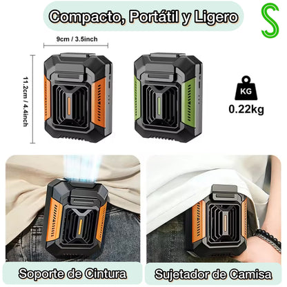 🌬️ Ventilador de Cintura Portátil 2 en 1 + Power Bank 🔌