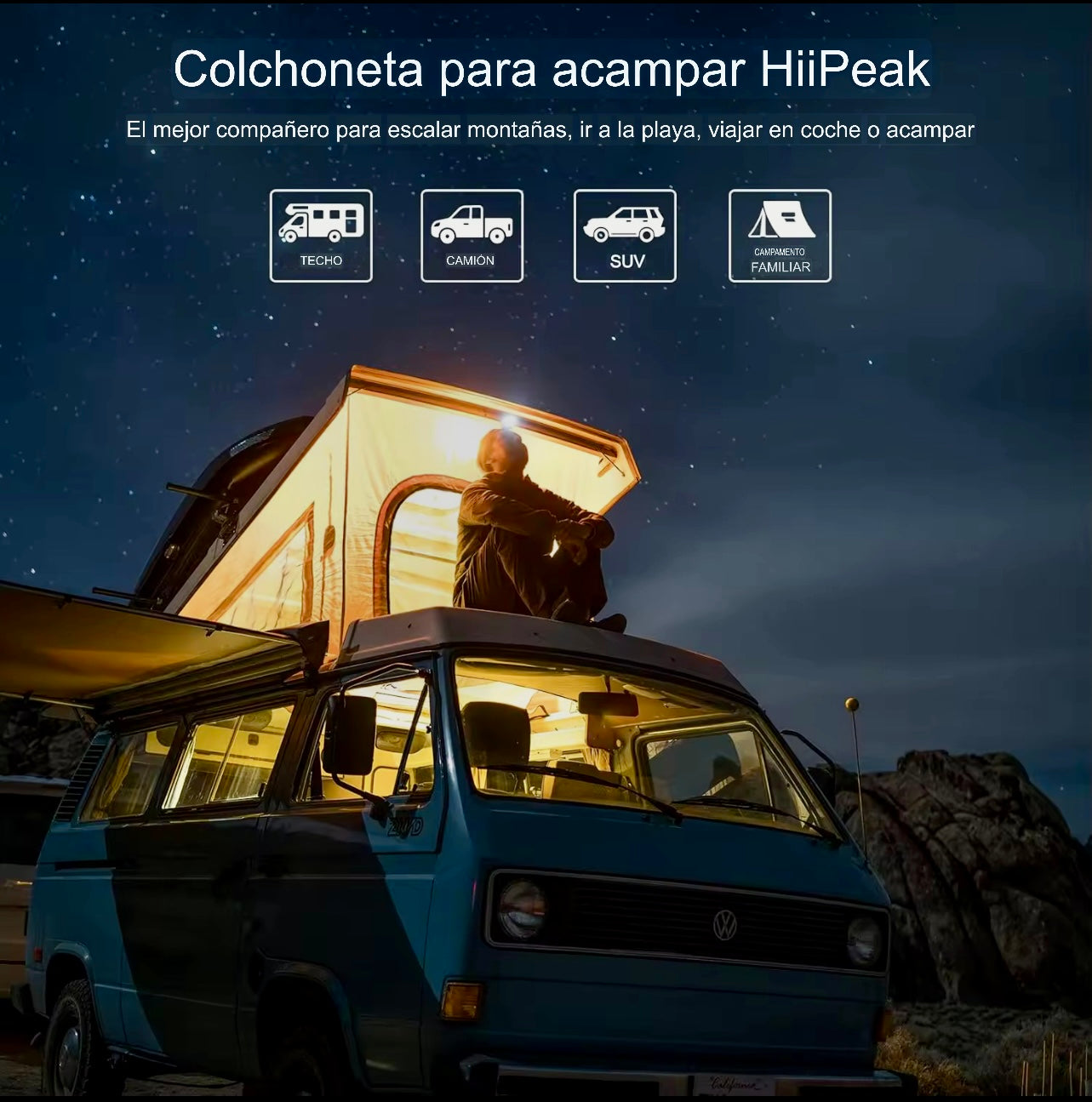 🏕️ Colchoneta Inflable HiiPeak – Descanso Premium en Tus Aventuras 🌄